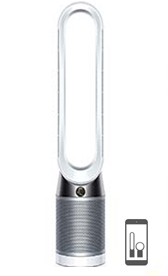 Dyson purifier fan in white silver colourway