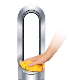 The Dyson Pure Hot + Cool™ fan heater. Tip-over automatic cut-out. No visible heating elements. No worrying burning smell. 