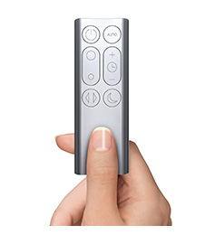 The Dyson Pure Hot + Cool™ fan heater. Comes with a remote control. 